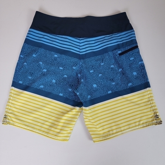 Patagonia Blue And Yellow Stretch Plaining Swim/Boardshorts Sz 32 (M) NWOT - Picture 3 of 15